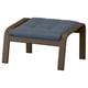 POÄNG Footstool, walnut effect/Gunnared blue