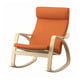 POÄNG Rocking chair, birch veneer/Knisa bright orange