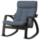 POÄNG Rocking chair, black-brown/Gunnared blue