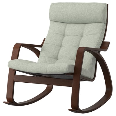 POÄNG Rocking chair, brown/Gunnared light green
