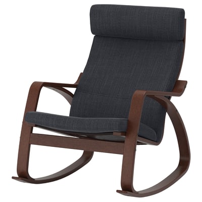 POÄNG Rocking chair, brown/Hillared anthracite