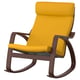 POÄNG Rocking chair, brown/Skiftebo yellow