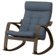 POÄNG Rocking chair, walnut effect/Gunnared blue