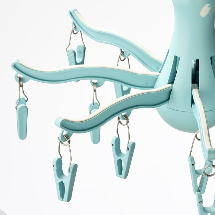 PRESSA hanging dryer with 16 clothes clips, turquoise IKEA CA