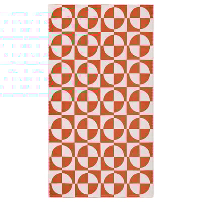 PUBLIKVÄRD Rug, flatwoven, orange/circle pattern, 2 ' 7 "x4 ' 11 "