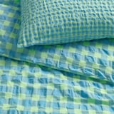 RÅGBLOMMA Duvet cover and pillowcase(s), light green/light blue, Full/Queen (Double/Queen)