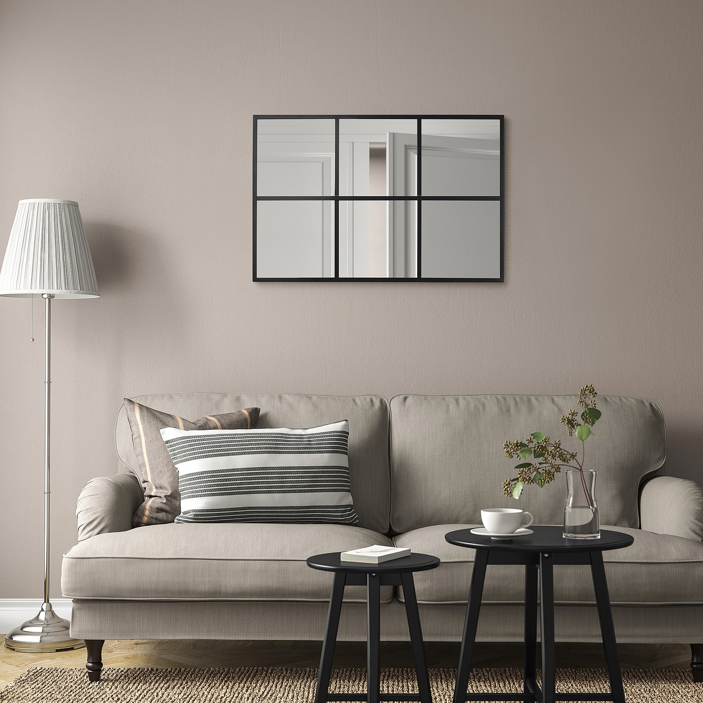 RAGGARÖN mirror, black, 60x90 cm (235/8x353/8