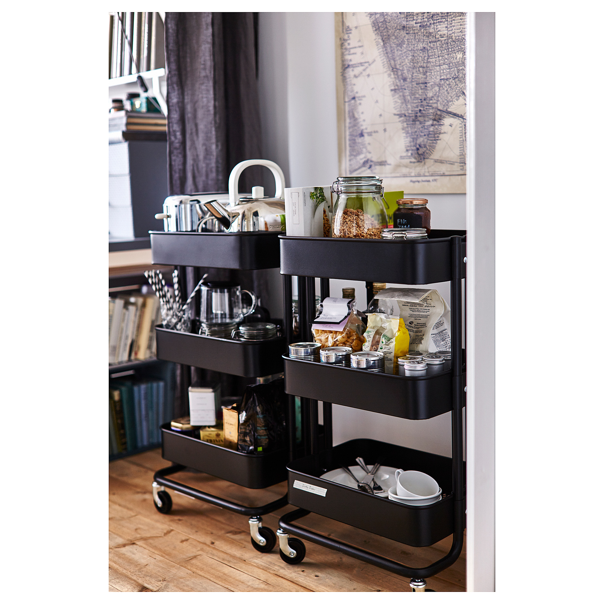 RÅSKOG Utility cart, black, 133/4x173/4x303/4" (35x45x78 cm) IKEA