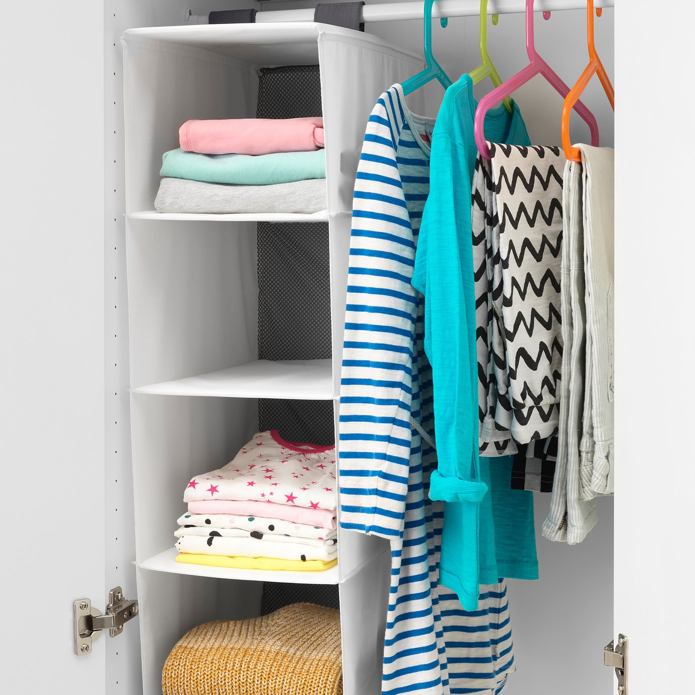 RASSLA organizer with 5 compartments, white, 25x40x98 cm (9 ¾x15