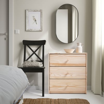 RAST 3-drawer chest, pine, 24 3/8x26 3/4 "