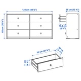 RAST 6-drawer dresser, pine, 48 7/8x26 3/4 "