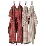 RINNIG Tea-towel, red/beige striped, 18x24 "