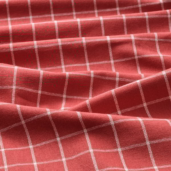 RINNIG Tea-towel, red/beige striped, 18x24 "
