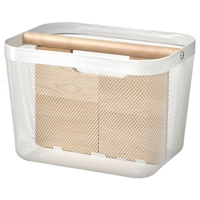 RISATORP basket with compartments, white, 33x24x23 cm (13x9 ½x9") IKEA CA