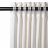 RITVA Curtains with tie-backs, 1 pair, white/with heading tape, 57x65 "