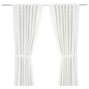 Ritva Curtains With Tie Backs 1 Pair White Ikea