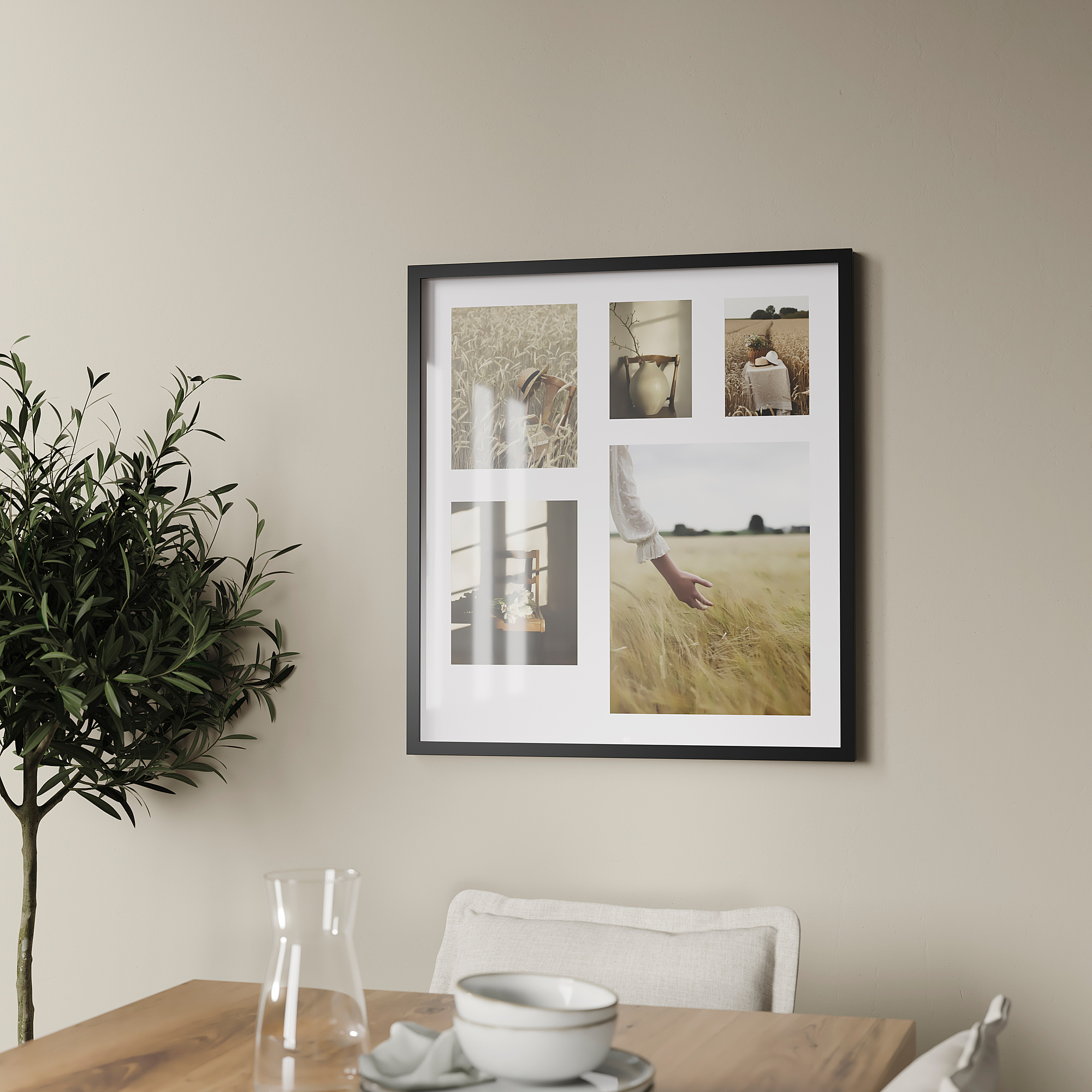 RÖDALM Frame for 5 pictures, black, 25 ¼x28 "