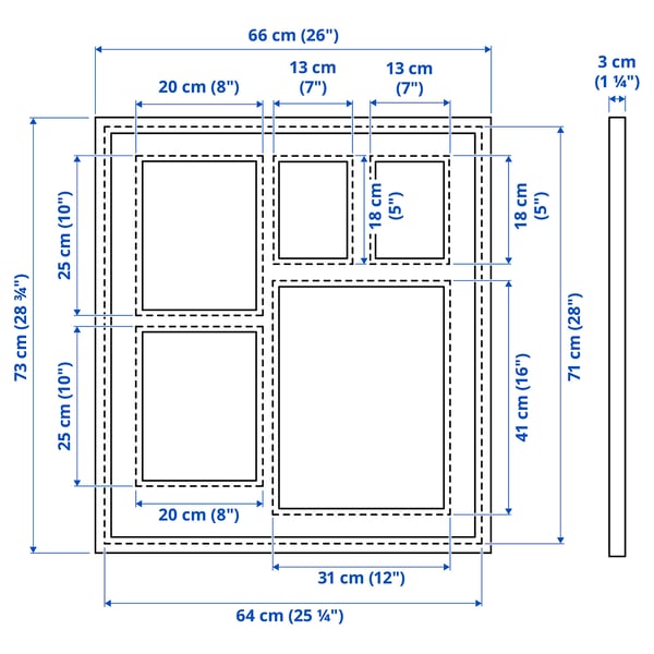 RÖDALM Frame for 5 pictures, black, 25 ¼x28 "