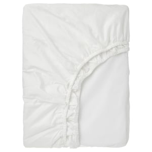 RÖNNVECKMAL white bed sheet set, crisp cotton percale, fitted for mattresses up to 45 cm.