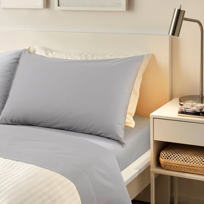 RÖNNVECKMAL Sheet set, gray, Queen