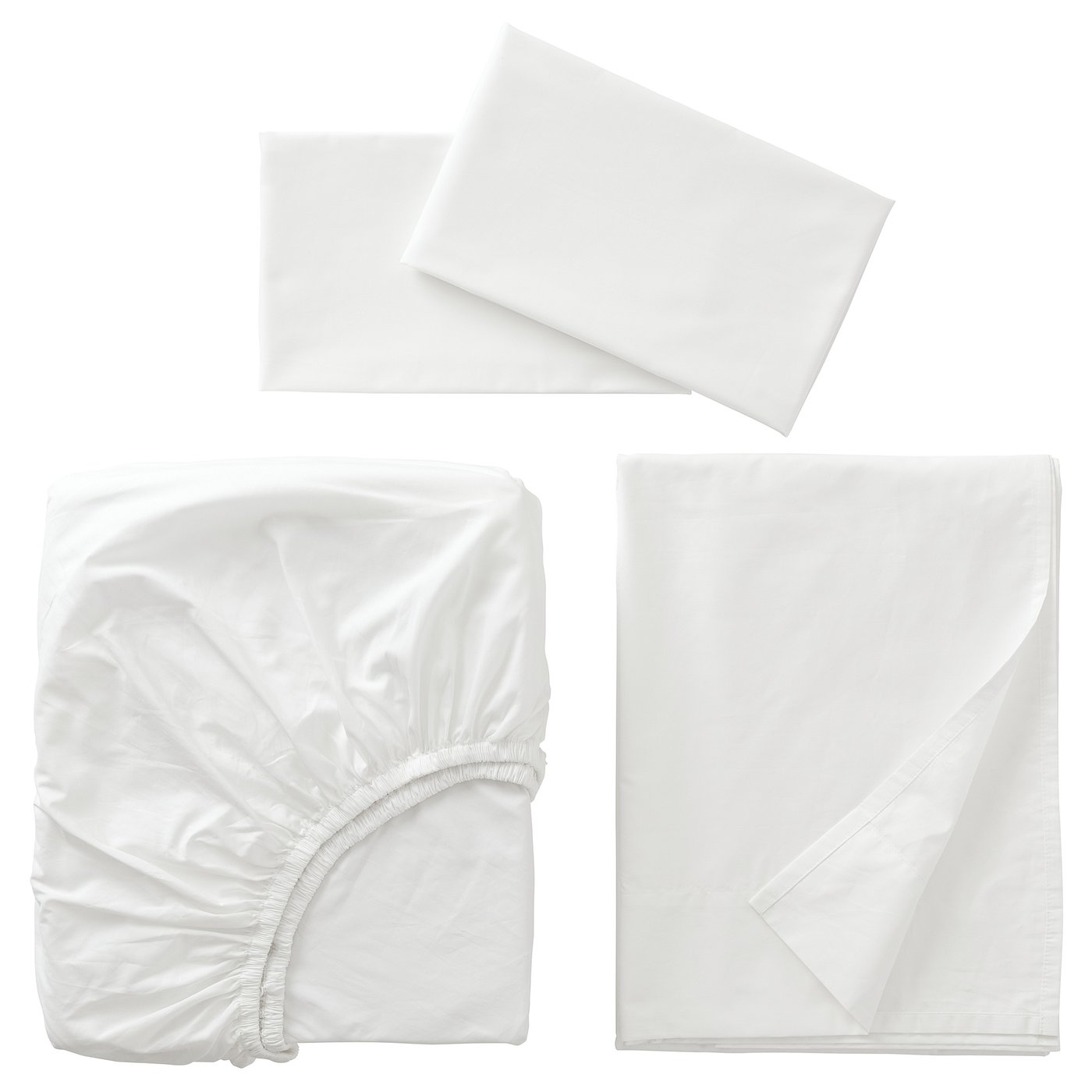 RÖNNVECKMAL sheet set, white, Queen - IKEA CA