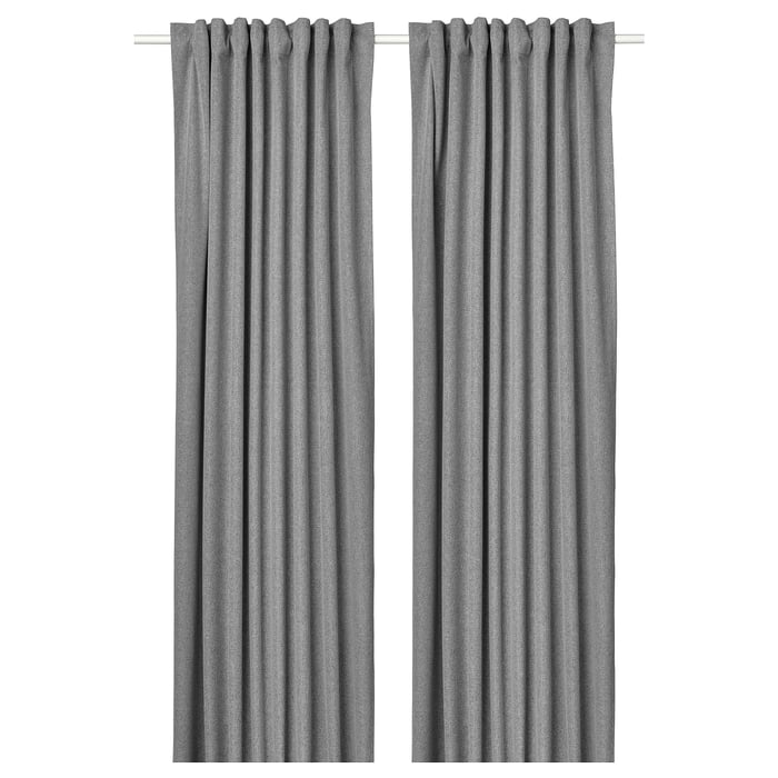 ROSENMANDEL blackout curtains, 1 pair, gray, 135x250 cm (53x98") IKEA CA