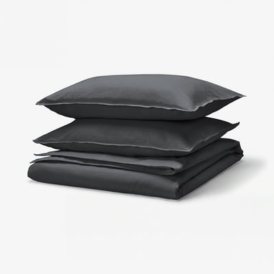 RUNDHAGTORN Duvet cover and pillowcase(s), anthracite, Full/Queen (Double/Queen)