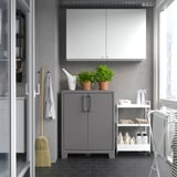 RUNMARÖ Cabinet with doors, dark gray indoor/outdoor, 31 1/2x17 3/8x39 3/8 "