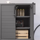 RUNMARÖ Cabinet with doors, dark gray indoor/outdoor, 31 1/2x17 3/8x39 3/8 "