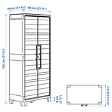 RUNMARÖ Cabinet with doors, dark gray indoor/outdoor, 31 1/2x17 3/8x71 5/8 "