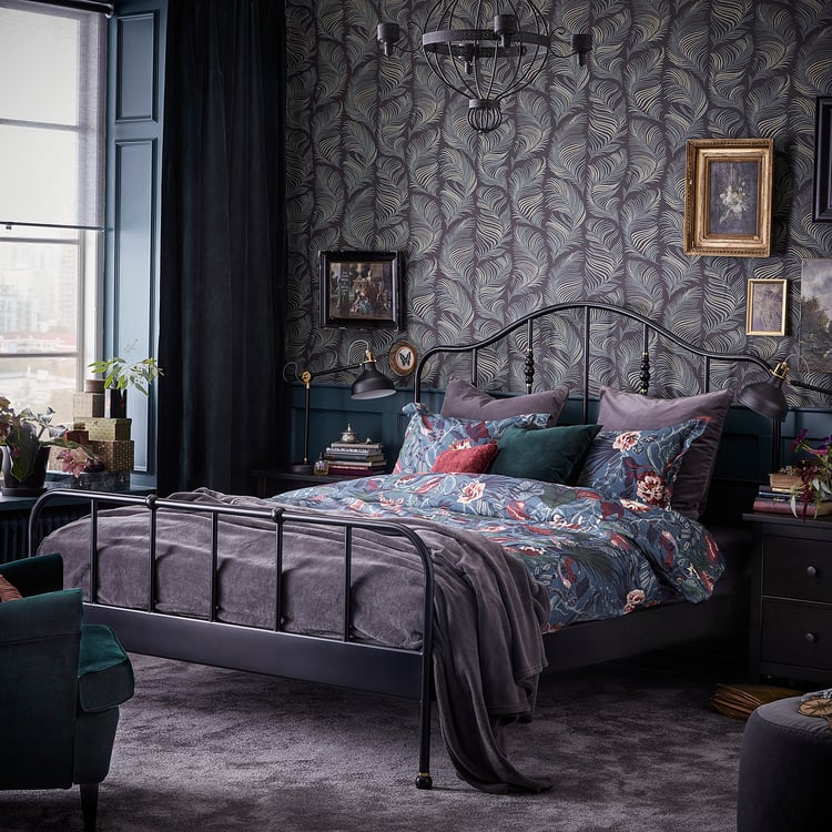 SAGSTUA bed frame, black, Queen IKEA CA