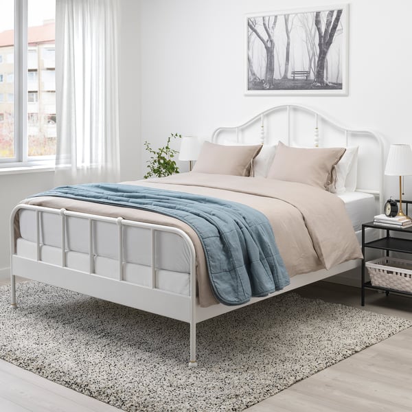 SAGSTUA Bed frame, white/Espevär, Queen IKEA CA