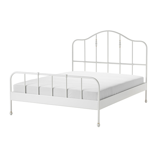 SAGSTUA Bed frame Queen, Lönset slatted bed base, white IKEA