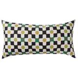SANDMOTT Cushion, white black/yellow, 12x23 "
