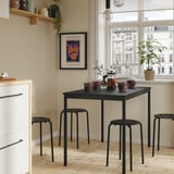 SANDSBERG / MARIUS Table and 4 stools, black black/black, 43 1/4x26 3/8 "
