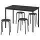 SANDSBERG / MARIUS Table and 4 stools, black black/black, 43 1/4x26 3/8 "