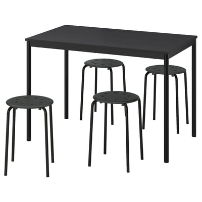 SANDSBERG / MARIUS Table and 4 stools, black black/black, 43 1/4x26 3/8 "
