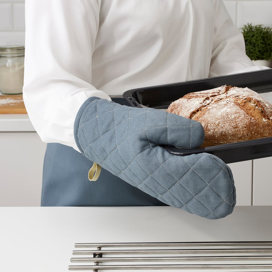 SANDVIVA Oven mitt, textile/blue IKEA CA