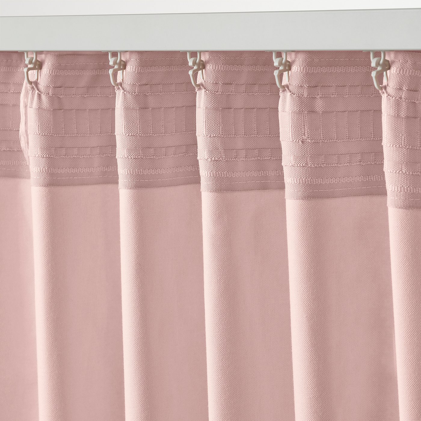 SANELA curtains, 1 pair, pale pink/with heading tape, 140x250 cm