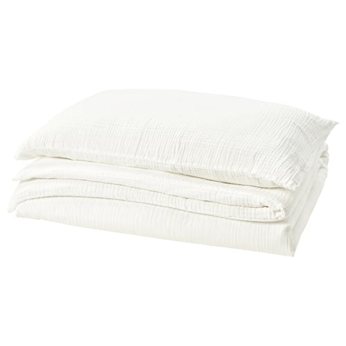 SCHERSMIN Duvet cover and pillowcase(s), white, Twin