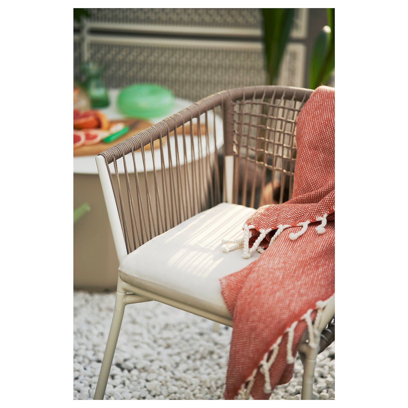 SEGERÖN armchair, outdoor, white/beige - IKEA CA
