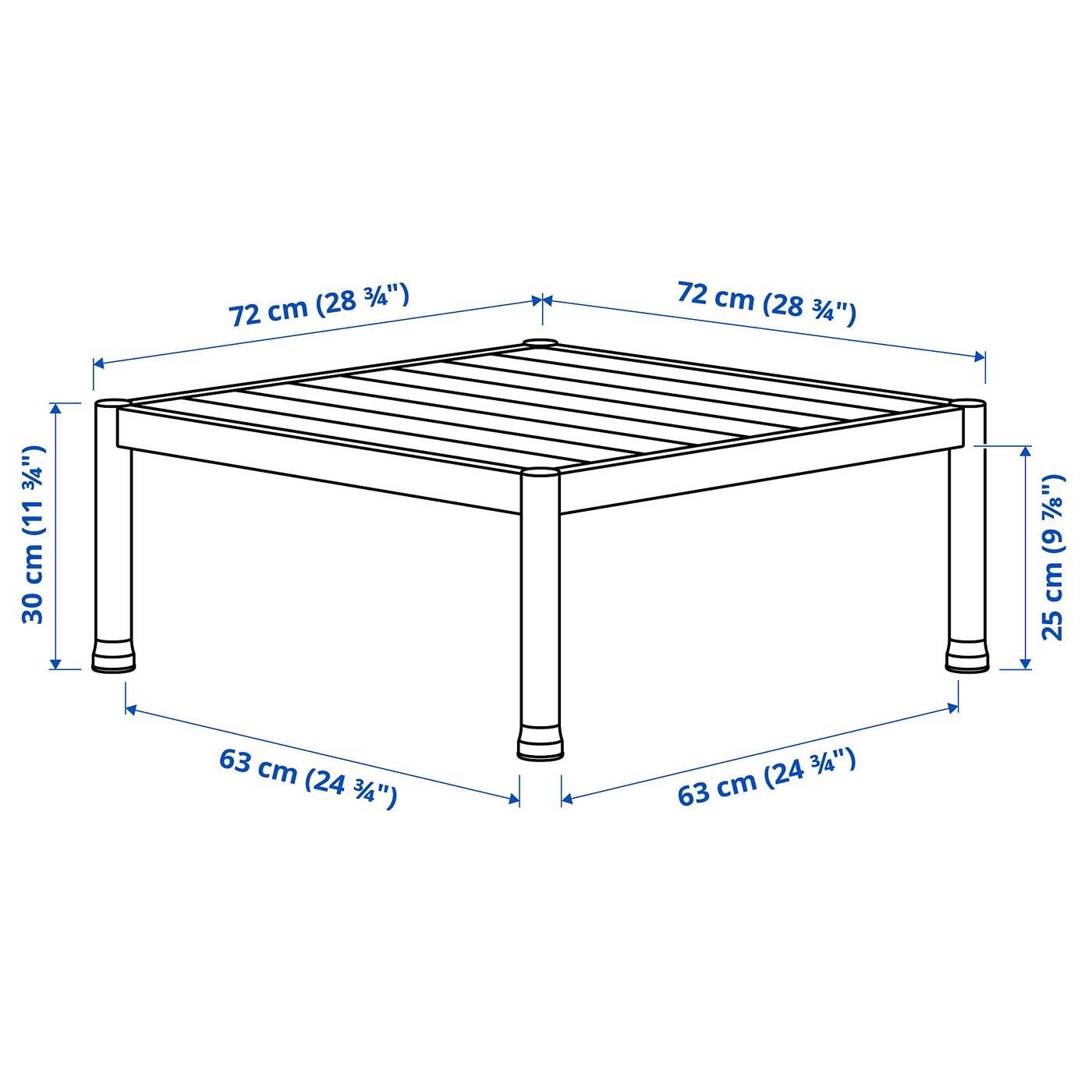 SEGERÖN coffee table, outdoor, white/beige, 73x73 cm (283/4x283/4