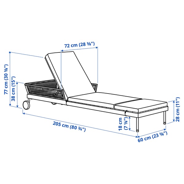 SEGERÖN Sun lounger, outdoor white/beige/Frösön/Duvholmen beige
