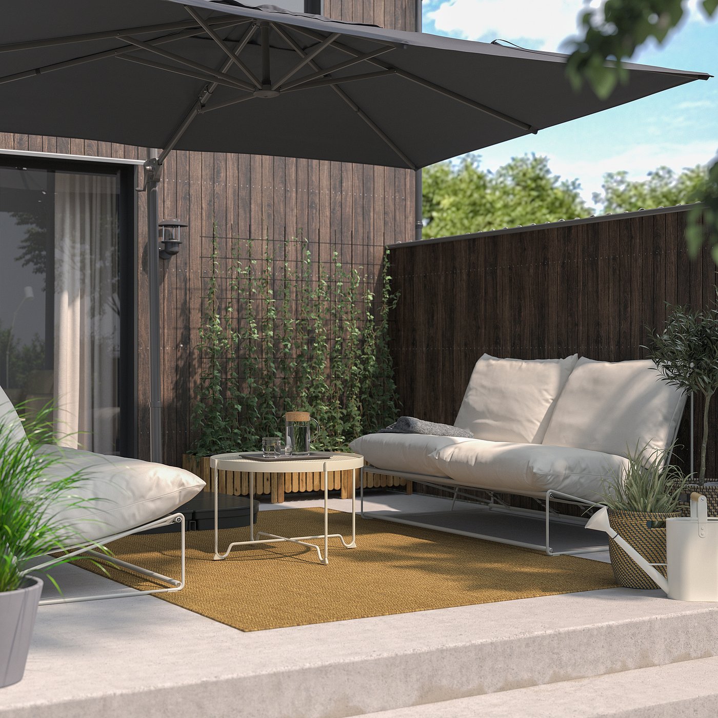 IKEA SEGLARO セグラロー ハンギングパラソル 330x240 cm SEGLARÖ parasol canopy, anthracite, 330x240 cm - IKEA