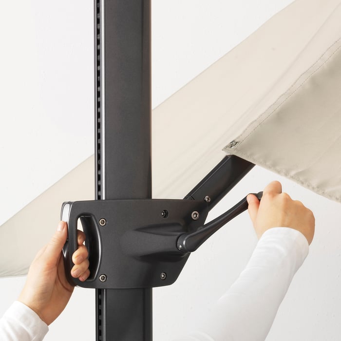 SEGLARÖ Offset patio umbrella, beige/tilting, 330x240 cm (1297/8x941/2") IKEA CA