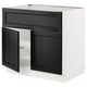 SEKTION Base cab f cktop/int extr w 2 doors, white/Lerhyttan black stained, 36x24x30 "
