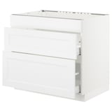 SEKTION Base cab f/cooktop with 2 drawers, white Maximera/Axstad matt white, 36x24x30 "