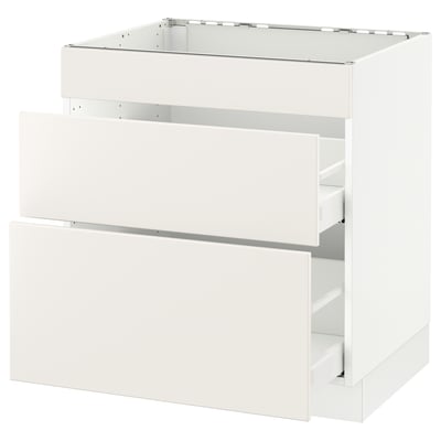 SEKTION Base cab f/cooktop with 2 drawers, white Maximera/Veddinge white, 30x24x30 "