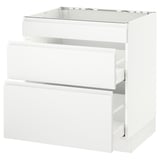 SEKTION Base cab f/cooktop with 2 drawers, white Maximera/Voxtorp matt white, 30x24x30 "