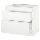 SEKTION Base cab f/cooktop with 2 drawers, white Maximera/Voxtorp matt white, 36x24x30 "